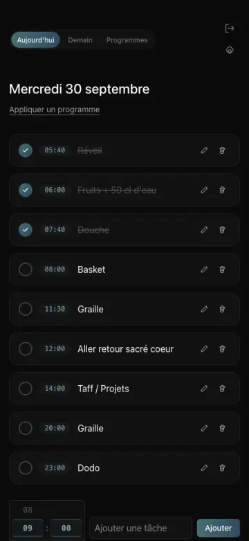 Aperçu du projet OneDay